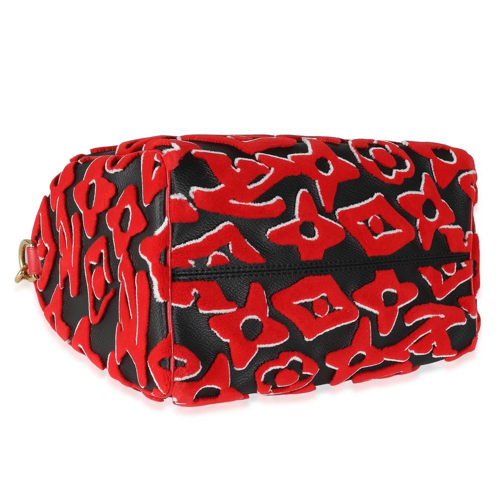 Louis Vuitton x UF Black Red Tufted Monogram Speedy Bandouliere 25 - Picture 8 of 8